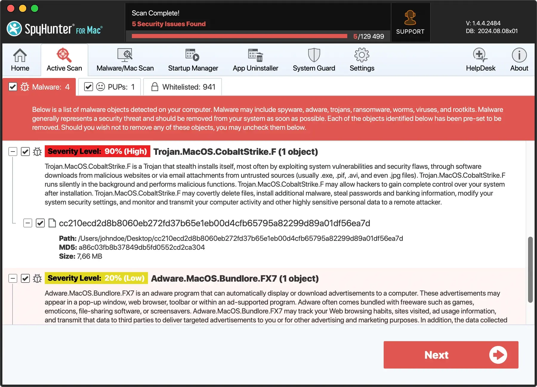 Remove malware, trojans, and other threats with SpyHunter